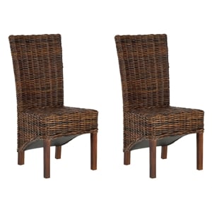 Safavieh Ridge Rattan  Dining Chair in Croco Color (Set of 2)