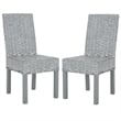 Safavieh Wheatley Rattan  Dining Chair in Grey White Wash (Set of 2)