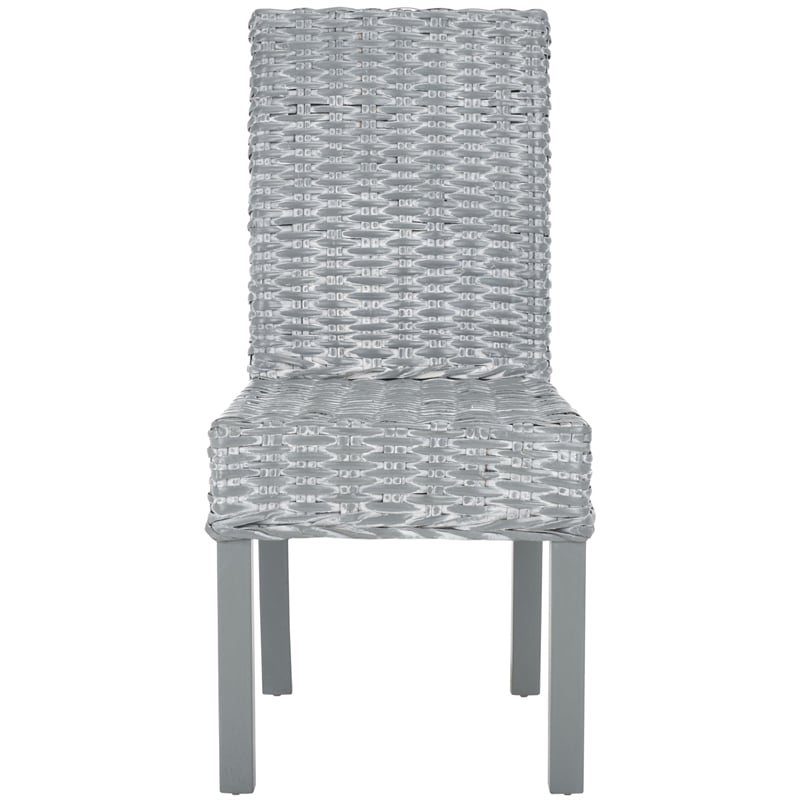 Safavieh Wheatley Rattan  Dining Chair in Grey White Wash (Set of 2)