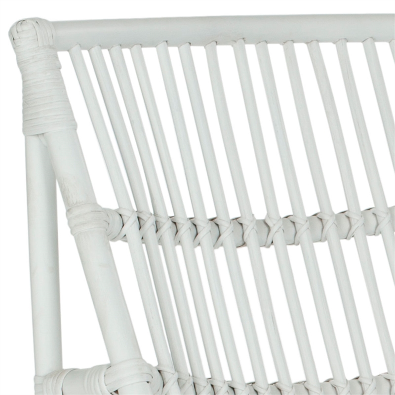 Safavieh Shenandoah Rattan Chair with Ottoman in White