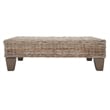 Safavieh Leary Wicker and Wooden Bench in Natural Unfinished