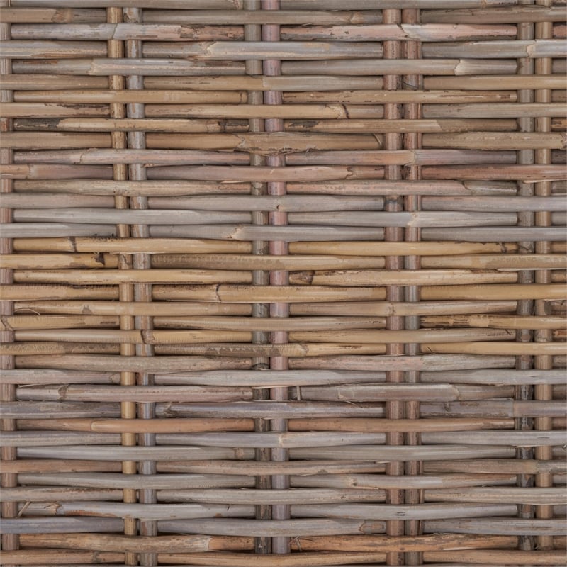 Safavieh Leary Wicker and Wooden Bench in Natural Unfinished