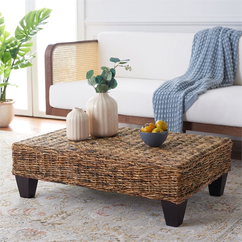 Safavieh Leary Wood Coffee Table in Natural / Brown