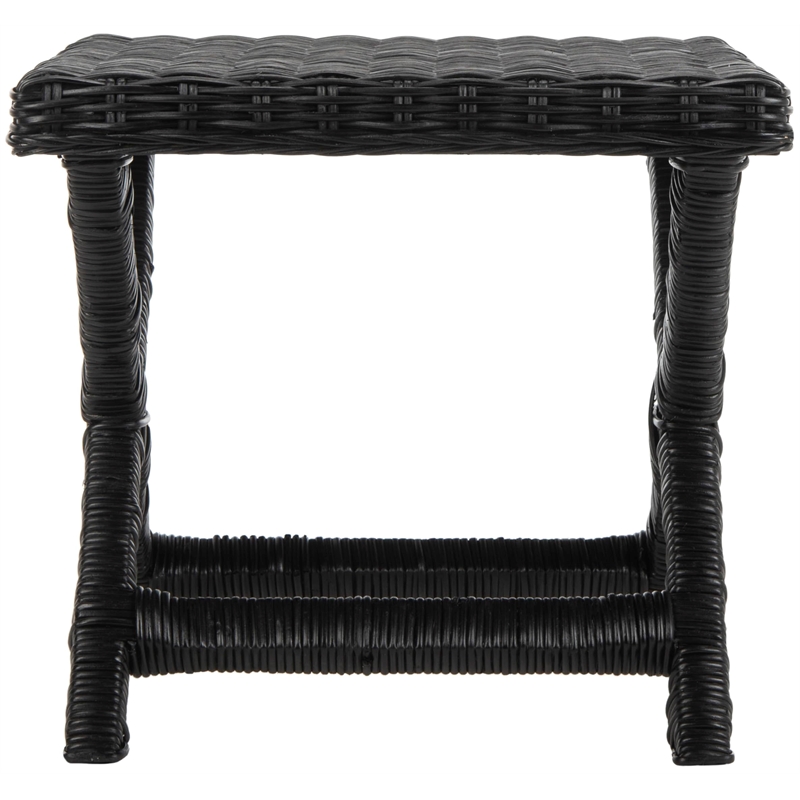 Safavieh Manor Wicker and Wooden Bench in Black