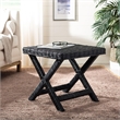 Safavieh Manor Wicker and Wooden Bench in Black