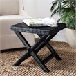 Safavieh Manor Wicker and Wooden Bench in Black
