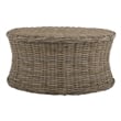 Safavieh Ruxton Wicker and Wooden Ottoman in Natural Unfinished