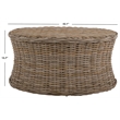 Safavieh Ruxton Wicker and Wooden Ottoman in Natural Unfinished
