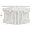 Safavieh Ruxton Wicker and Wooden Ottoman in White