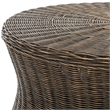 Safavieh Ruxton Wicker and Wooden Ottoman in Dark Brown
