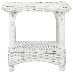 Safavieh Bowen Rattan Side Table in White