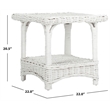 Safavieh Bowen Rattan Side Table in White