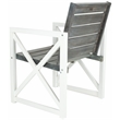 Safavieh Irina Steel and Acacia Wood Armchair in White and Gray (Set of 2)