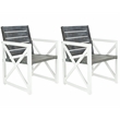 Safavieh Irina Steel and Acacia Wood Armchair in White and Gray (Set of 2)