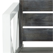 Safavieh Irina Steel and Acacia Wood Armchair in White and Gray (Set of 2)