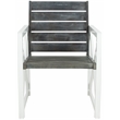 Safavieh Irina Steel and Acacia Wood Armchair in White and Gray (Set of 2)