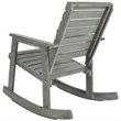 Safavieh Alexei Steel and Acacia Wood Rocking Chair in Ash Grey
