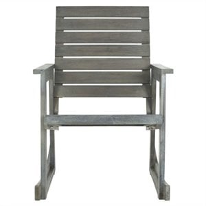 alexei steel and acacia wood rocking chair