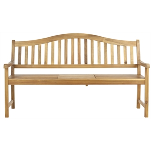 Safavieh Mischa Steel and Acacia Wood Bench in Teak Color