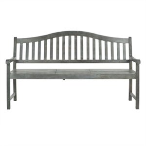 Safavieh Mischa Steel and Acacia Wood Bench in Ash