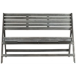 Safavieh Luca Steel and Acacia Wood Folding Bench in Ash Grey