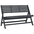 Safavieh Luca Steel and Acacia Wood Folding Bench in Ash Grey