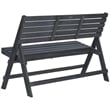 Safavieh Luca Steel and Acacia Wood Folding Bench in Ash Grey