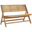 Safavieh Luca Steel and Acacia Wood Folding Bench in Teak Color