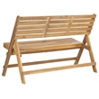 Safavieh Luca Steel and Acacia Wood Folding Bench in Teak Color