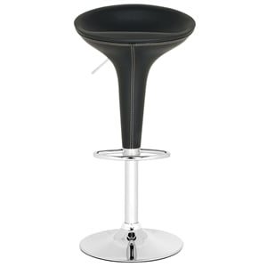 Safavieh Shedrack 23.2&quot-31.7&quot Chrome Steel Bar Stool in Black