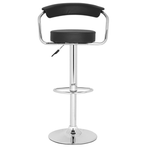 Safavieh Angus 25.2&quot-31.5&quot Chrome Steel Bar Stool in Black