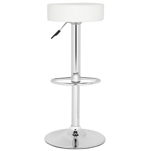 Safavieh Jude 25.6&quot-31.5&quot Chrome Steel Bar Stool in White