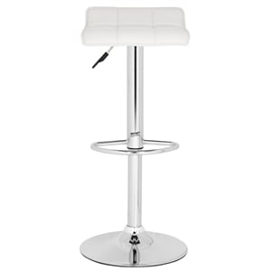 Safavieh Lamita 22.4&quot-30.9&quot Chrome Steel Bar Stool in White