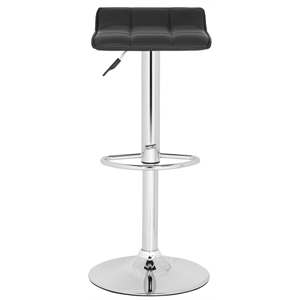 Safavieh Lamita 22.4&quot-30.9&quot Chrome Steel Bar Stool in Black