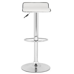 Safavieh Chaunda 22.4&quot-30.9&quot Chrome Steel Bar Stool in White