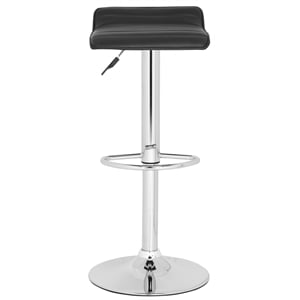 Safavieh Kemonti 22.4&quot-30.9&quot Chrome Steel Bar Stool in Black