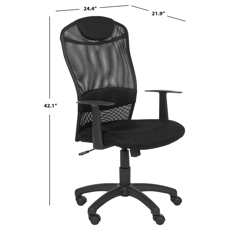 Safavieh Shane Desk Office Chair in Black