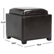 Safavieh Bobbi Tray Bi-cast Leather Storage Ottoman in Brown
