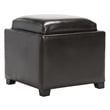 Safavieh Bobbi Tray Bi-cast Leather Storage Ottoman in Brown