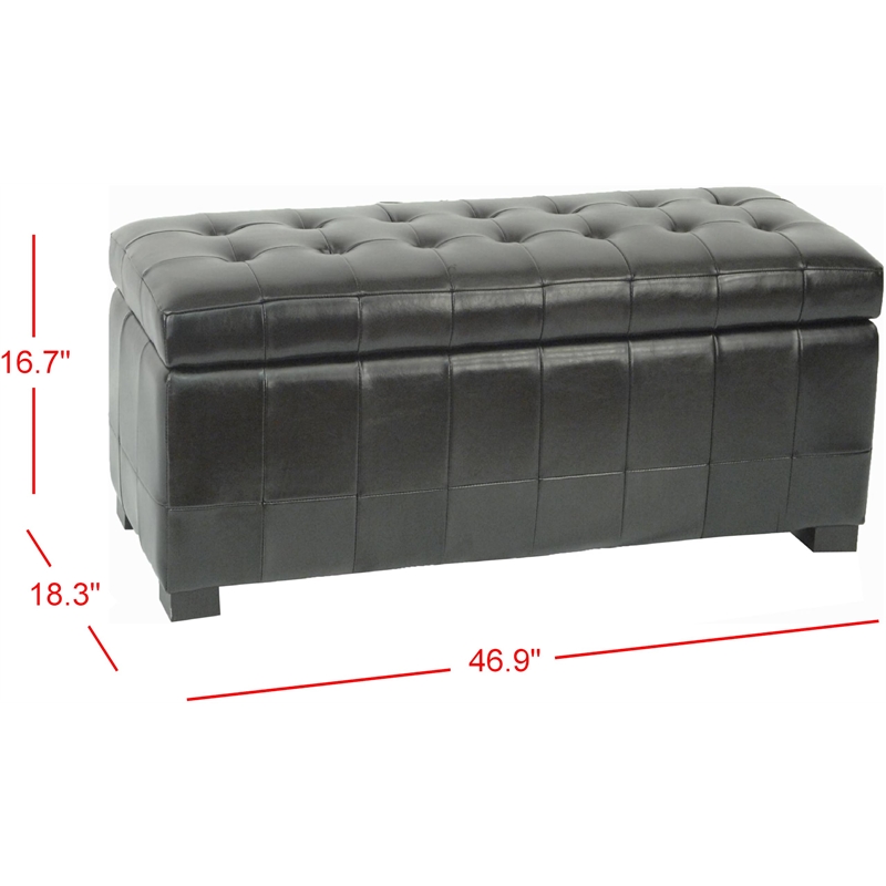 Safavieh Large Manhattan Beech Wood Storage Bench in Brown