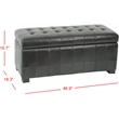 Safavieh Large Manhattan Beech Wood Storage Bench in Brown