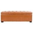 Safavieh Large Manhattan Beech Wood Storage Bench in Saddle
