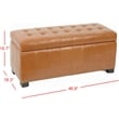 Safavieh Large Manhattan Beech Wood Storage Bench in Saddle
