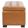 Safavieh Large Manhattan Beech Wood Storage Bench in Saddle