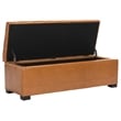 Safavieh Large Manhattan Beech Wood Storage Bench in Saddle
