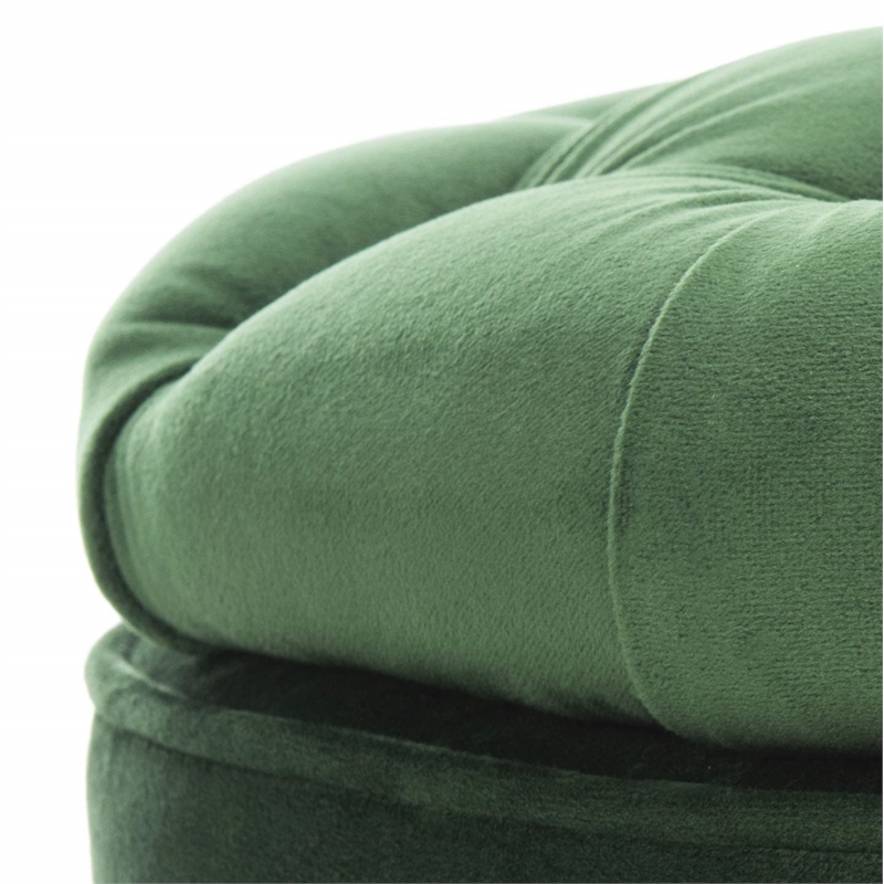 Safavieh Amelia Oak Tufted Storage Ottoman in Green