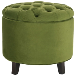 Safavieh Amelia Cotton Tufted Storage Ottoman in Fern