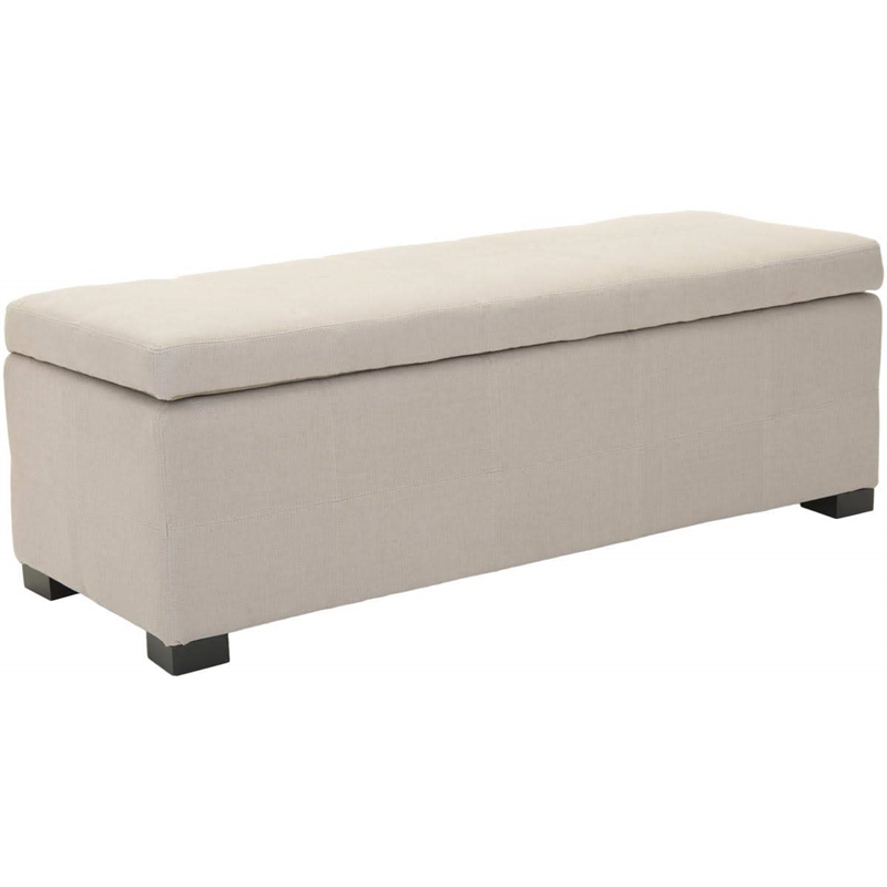 Safavieh Madison Leather Storage Bench in Brown