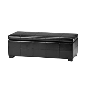 Safavieh Madison Leather Storage Bench in Black