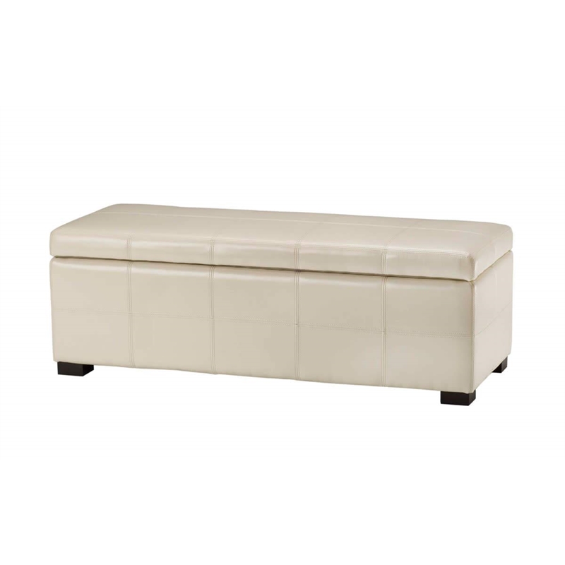 Safavieh Madison Leather Storage Bench in Black
